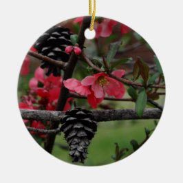 Vår/påsk: Japonica/lila Julgransprydnad Keramik