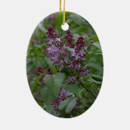 Vår/påsk: Nyfiken lamb, lyriska lylacs Julgransprydnad Keramik