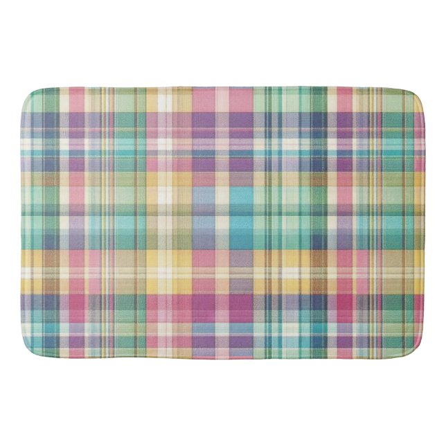 Vår/Påsk pastellplaid/tartan Badrumsmatta (Framsidan)