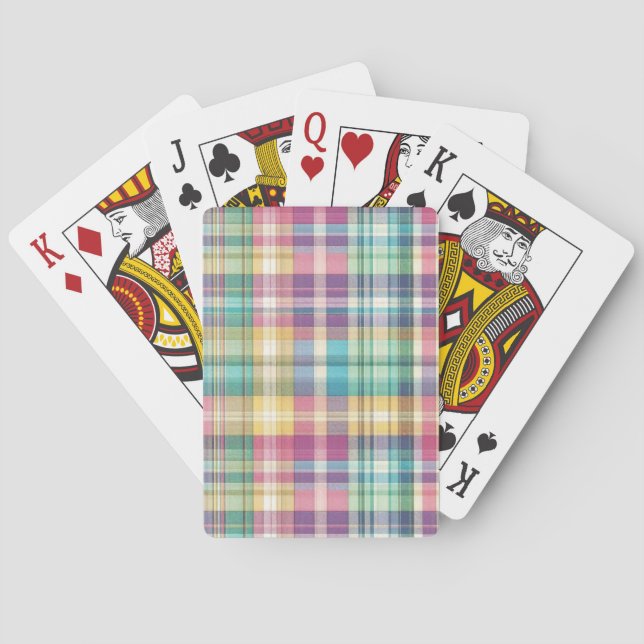 Vår/Påsk pastellplaid/tartan Casinokort (Baksidan)