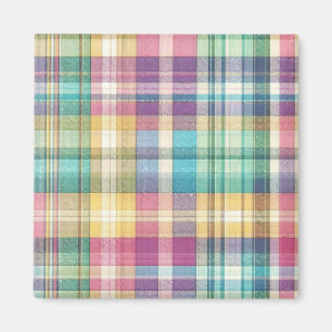 Vår/Påsk pastellplaid/tartan Magnet