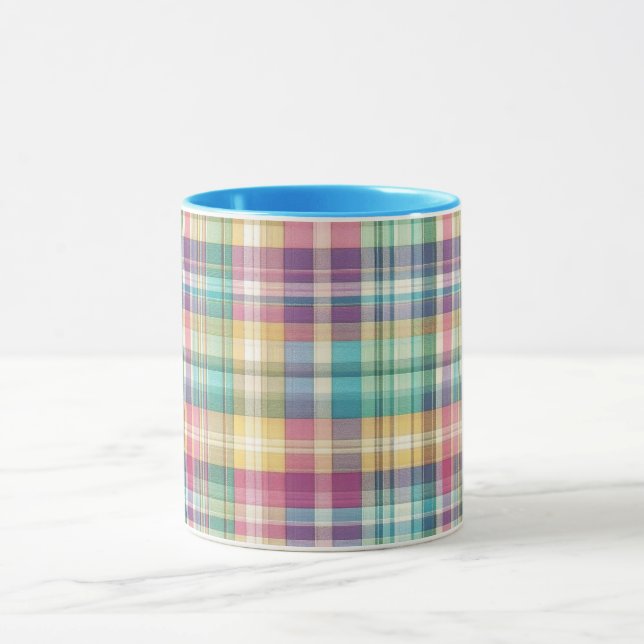 Vår/Påsk pastellplaid/tartan Mugg (Center)