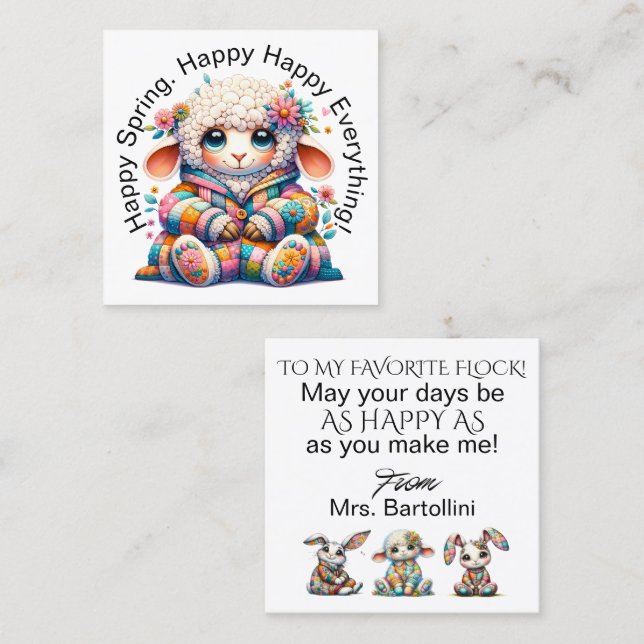 Vår Påsk - se tillbaka! Fyrkantigt Visitkort (Fram/baksida)