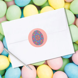 Vår Påsk: Skadad rund etikett för ägg (klassiskt)