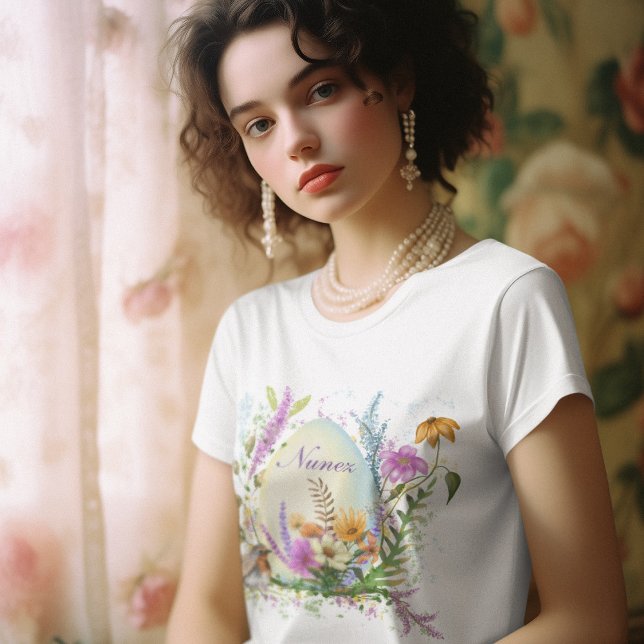 Vår Påskägg Bird Flowers Blommigt T Shirt (Skapare uppladdad)