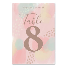 Vår Pastel Abstrakt Art Bröllop Bord Card Bordsnummer