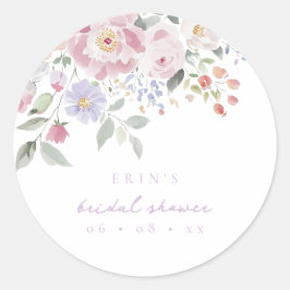 Vår Pastel Blommigt, Möhippa Runt Klistermärke