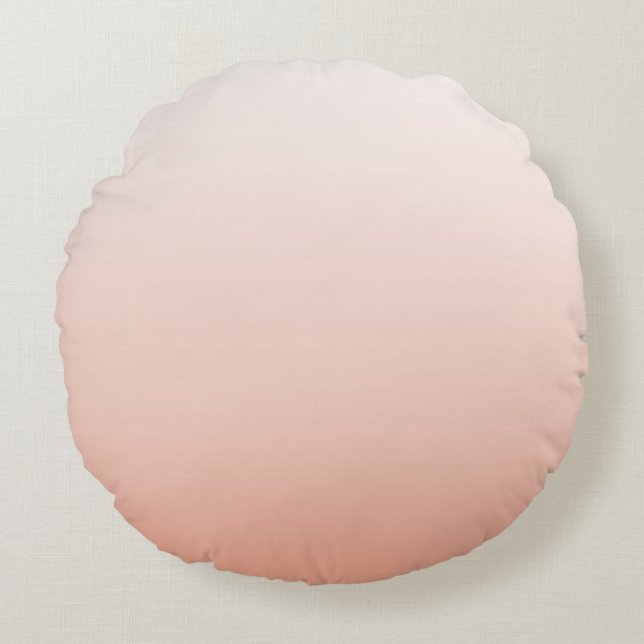 vår pastel färg  peach ombre damstig rosa rund kudde (Framsidan)
