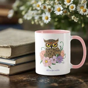 Vår Pastel Flowers Uggla Mugg