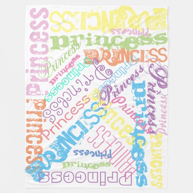 Vår Pastel Namn Collage Fleet Blanket Fleecefilt (Framsidan)