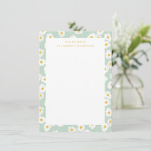 Vår Pastel Sage Daisys Personlig Desk Namn