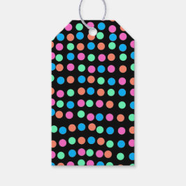 Vår Pastel Spots på Black Presentetikett