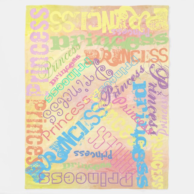 Vår Pastell Namn Collage Fleecefilt (Framsidan)