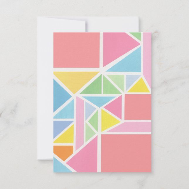 Vår Pastellers Geometric Print Card (Framsida)