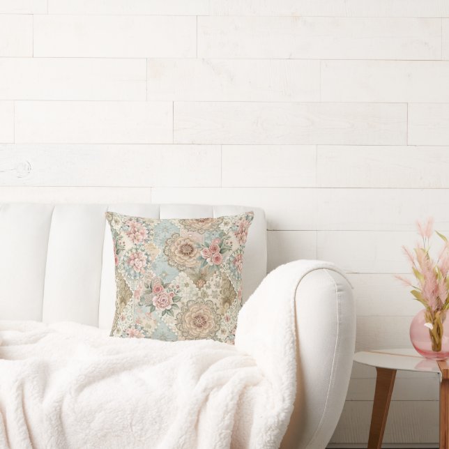 Vår Patchwork Seamless Mönster Kudde (Soffa)