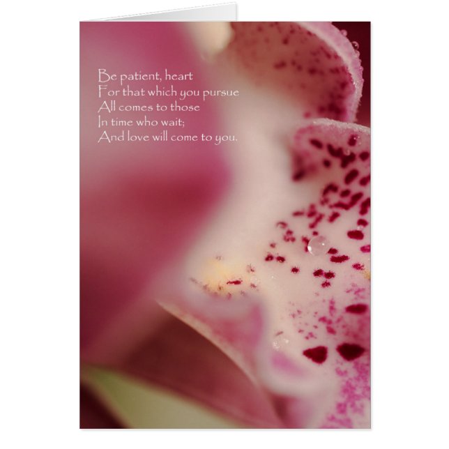 Var patientens hjärta - Orkidéer Hälsningskort (Framsidan)