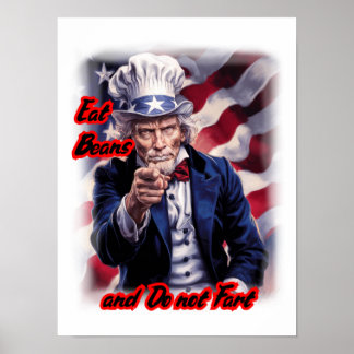 Vår patriotiske farbror Sam ger bra råd på en Poster
