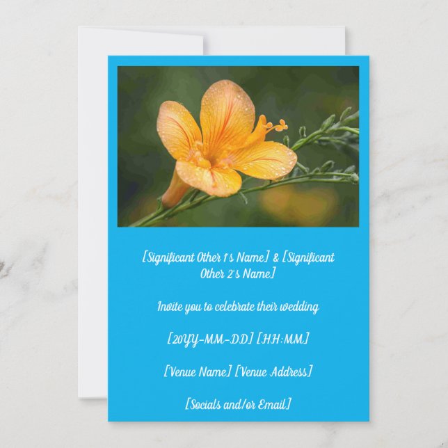 Vår Pea Partiridge Flower Bröllop Inbjudningar (Framsida)