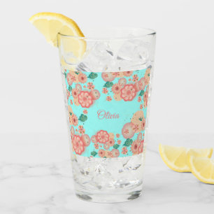 Vår Peach Flowers Garden Blommigt Dekoration Boho Glaskopp