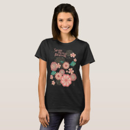 Vår Peach Garden Flies Peacock Blommigt Ornament T Shirt