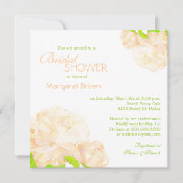 Vår Peach Peony Boho Möhippa Inbjudningar