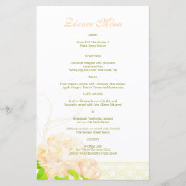 Vår Peach Peony Bröllop Dinner Menu