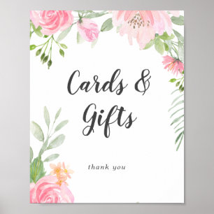 Vår Peony Bröllopskort och Gifts Sign Poster