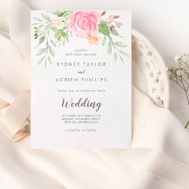 Vår Peony Informal Bröllop Inbjudningar
