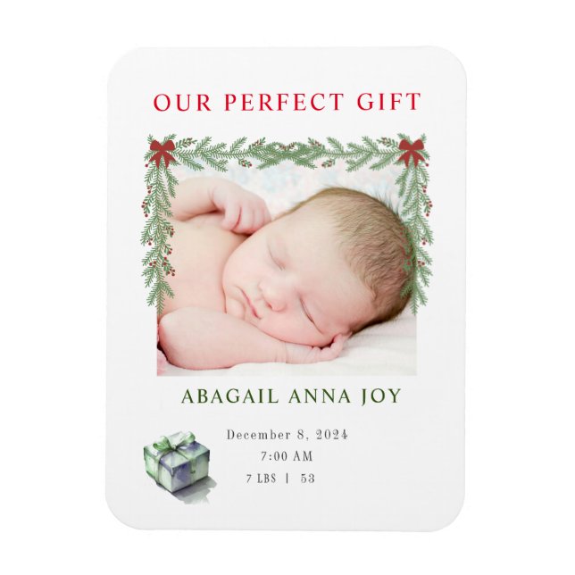 Vår Perfekt Gift Baby-kungörelse Magnet (Vertikal)