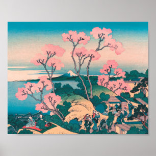 Vår Picnic under Cherry Träd Flowers Poster