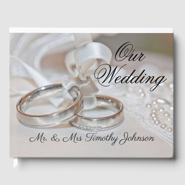 Vår Pillow Bröllop Ring Gästböcker (Framsida)