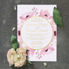 Vår Pinks Watercolor Blommigt Bröllop Collection