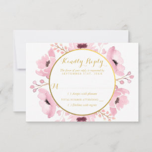 Vår Pinks Watercolor Blommigt Bröllop Collection OSA Kort
