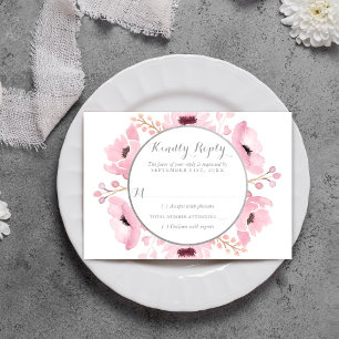 Vår Pinks Watercolor Blommigt Bröllop Collection OSA Kort