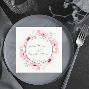 Vår Pinks Watercolor Blommigt Bröllop Collection Pappersservett