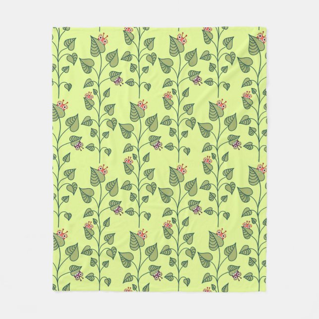 Vår Plant Cute Grönt Nature Älskare Fleecefilt (Framsidan)