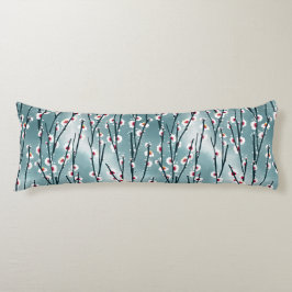 Vår Plum Blommar Blommönster Kroppskudde