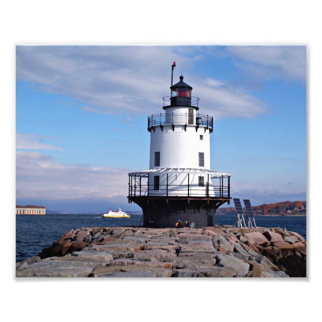 Vår Point Ledge Light, Maine-foto Fototryck (Framsidan)