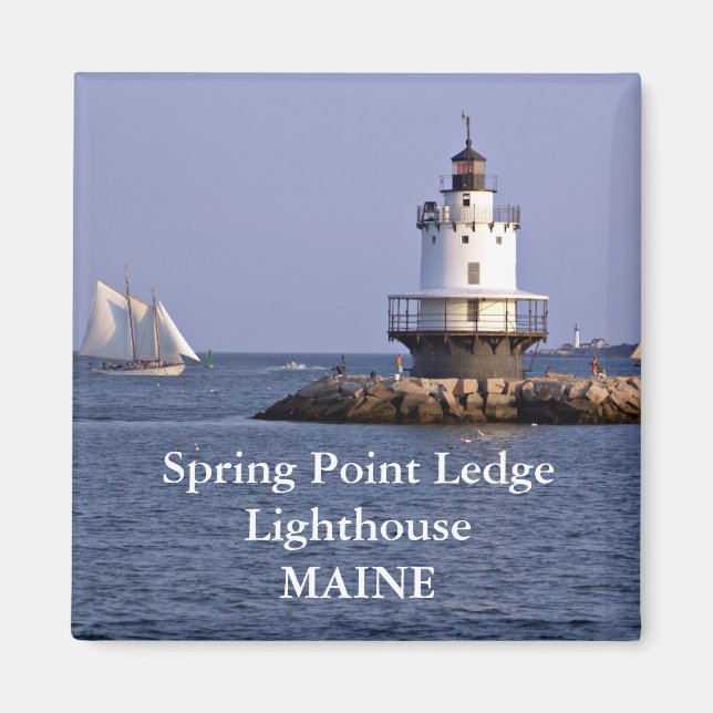 Vår Point Ledge Lighthouse, Maine Magnet (Framsidan)