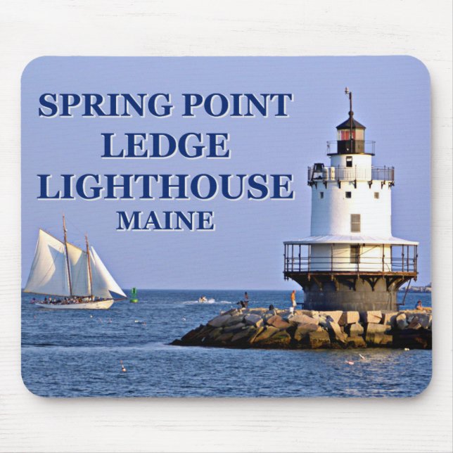 Vår Point Ledge Lighthouse, Maine Mousepad Musmatta (Framsidan)