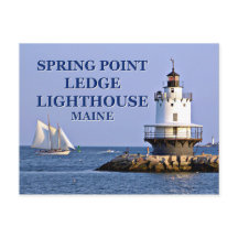 Vår Point Ledge Lighthouse, Maine Postcard