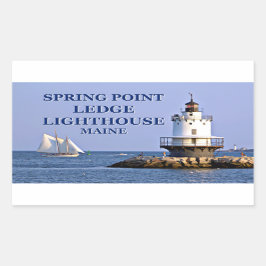 Vår Point Ledge Lighthouse, Maine Stickers Rektangulärt Klistermärke