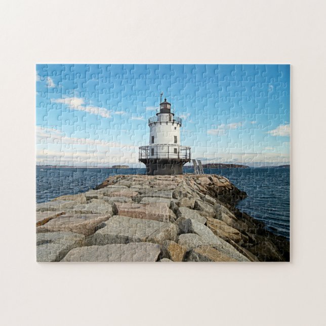 Vår Point Ledge Lighthouse South Portland Maine Pussel (Horisontell)