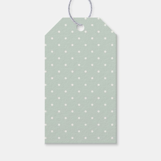 Vår Polka Prickar Mikro | Dämpad Salvia Presentetikett (Framsidan)