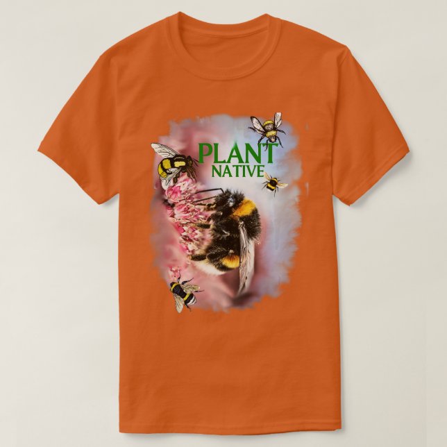 Vår pollinator Bumblebees Butterflies behöver inhe T Shirt (Design framsida)