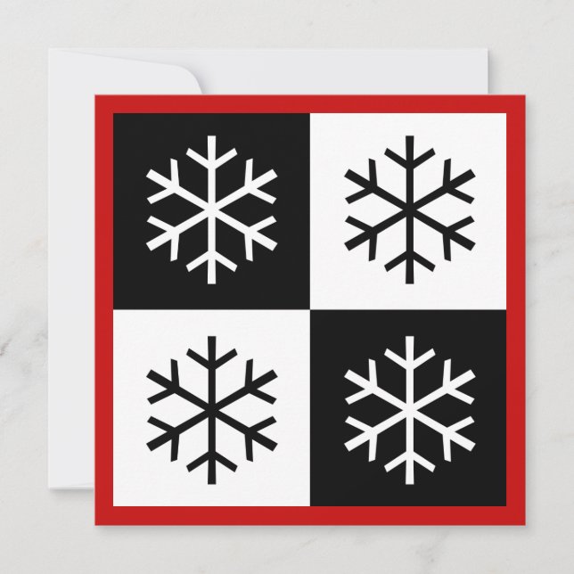 Vår Pop Art Snöflingor Julkort (Framsida)