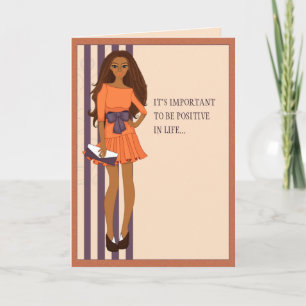 Var positiv   Cute Birthday-kort för vän Kort
