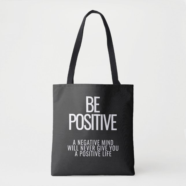 Var positiv för Tote Bag - inspirationerande skuld Tygkasse (Framsida)