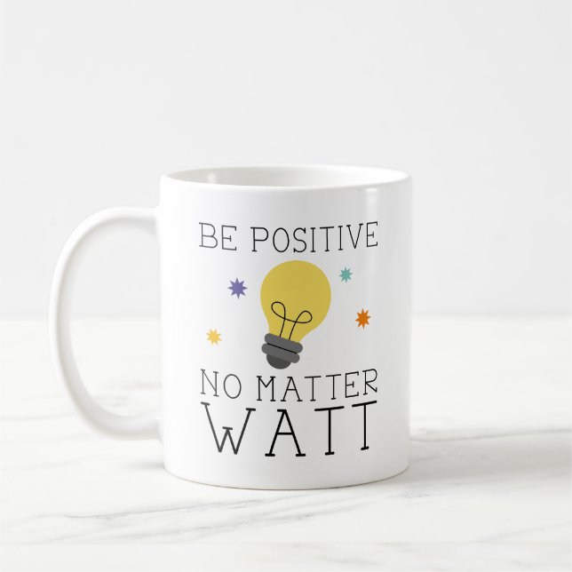 Var positiv oavsett watt kaffemugg (Vänster)