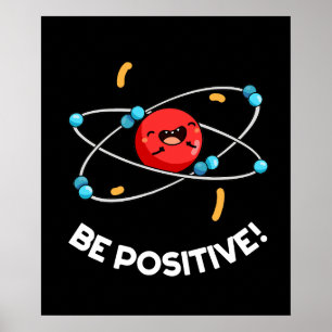 Var positiv och praktisk Fysik Atom Pun-Mörk BG Poster